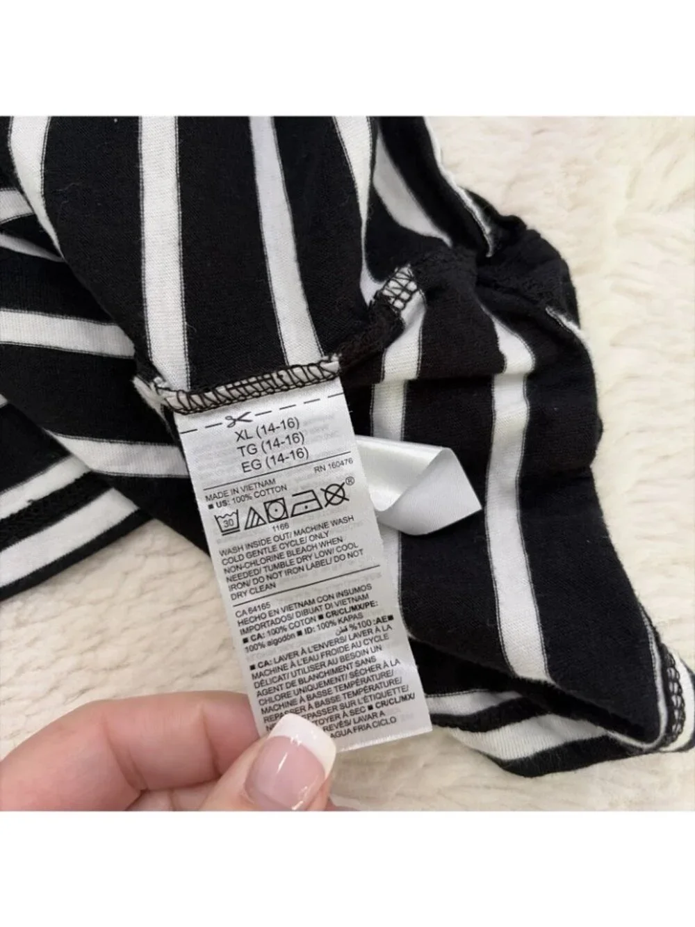 Old Navy Girls XL 14/16 Black Striped Dress Coastal Nautical Preppy